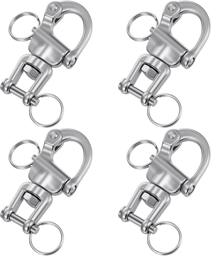 DOPENSPI 6 Pack Snap Shackle Sailing Halyard, 316 Stainless Steel Clevis Swivel Jaw Swivel Shackle Quick Release Snap Hook Snap Shackle for Sailboat Spinnaker Halyard Diving - Image 1